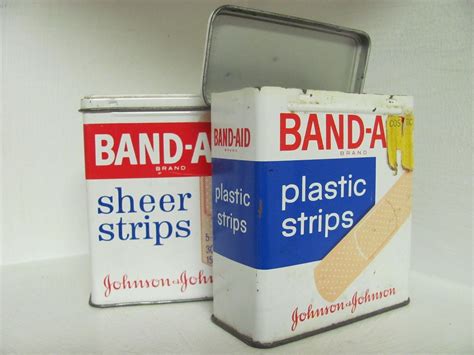 vintage metal band aid box|empty band aid box.